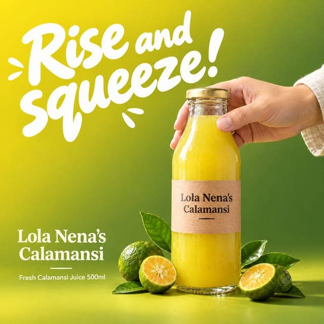 Bold headline poster: Rise and squeeze!
