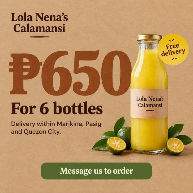 Big number poster: ₱650 for 6 bottles